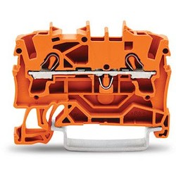 Wago Corporation 2002-1202 | 2-Conductor Through Terminal Block, 2.5 mm², For Ex E II, DIN-rail 35 x 15 / 7.5, Push-in CAGE CLAMP