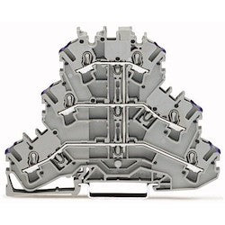 Wago Corporation 2002-3208 | Triple-Deck Terminal Block, 6-Conductor Through, Without Marker Carrier, For Ex E II Applications