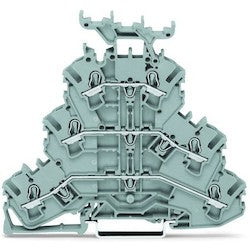 Wago Corporation 2002-3231 | Triple-Deck Terminal Block, Through/Through/Through, L/L/L, 2.5 mm², With Marker Carrier, Ex E II Rated