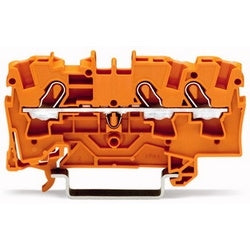 Wago Corporation 2004-1302 | 3-Conductor Through Terminal Block, 20–10 AWG, Suitable for Ex E II Applications, Orange