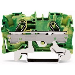 Wago Corporation 2006-1207 | 2-Conductor Ground Terminal Block, 6 mm², Green-Yellow, Ex E II Applications