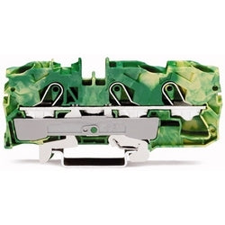 Wago Corporation 2010-1307 | 3-Conductor Ground Terminal Block, 10 mm², Green-Yellow