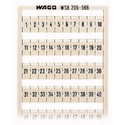 Wago Corporation 209-566 | Terminal Block Marker, Horizontal, Numbers 1–50 (x2), Width 5–17.5 mm