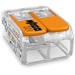 Wago Corporation 221-412/VE00-2500 | Compact Splicing Connector, 2-Conductor, Operating Levers, Max. Ambient Temp. 85°C