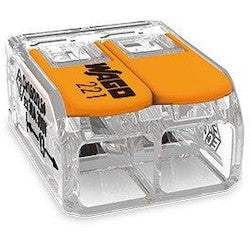 Wago Corporation 221-612/K194-4045 | Compact Splicing Connector, 2-Conductor, With Operating Levers, Max Ambient Temp 85°C