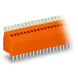 Wago Corporation 234-512 | PCB Terminal Strip, 12-Pole, 2 Solder Pins per Pole, Button Operation, 2.54 mm Spacing