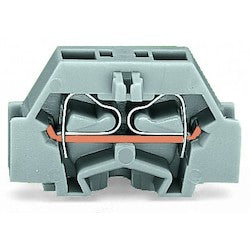 Wago Corporation 261-313 | 2-Conductor Terminal Block, With Fixing Flange, 14–28 AWG, Light Gray