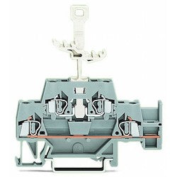 Wago Corporation 280-522 | Double-Deck Terminal Block, Through/Disconnect with Jumper, Gray