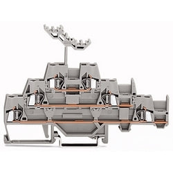 Wago Corporation 280-550 | Triple-Deck Through Terminal Block, Through/Through/Through, with Horizontal Jumpering