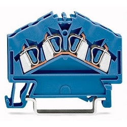 Wago Corporation 280-656 | 4-Conductor Through Terminal Block, 12–28 AWG, Angled, Blue