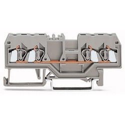 Wago Corporation 280-830 | DIN Rail Terminal Block, 4 Connections, 28–12 AWG, 800 V, Red