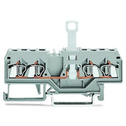 Wago Corporation 280-836 | 4-Conductor Disconnect Terminal Block, 12–28 AWG, Gray