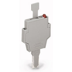 Wago Corporation 281-512/281-501 | Fuse Plug With Pull-Tab, For 5x20 mm Mini Metric Fuses With LED, Gray