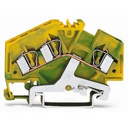 Wago Corporation 281-637 | 3-Conductor Ground Terminal Block, 28–12 AWG, Green-Yellow