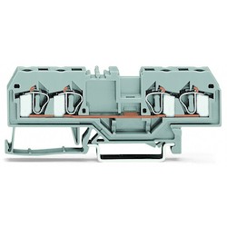Wago Corporation 281-653 | 4-Conductor Through Terminal Block, 281 Series, Orange