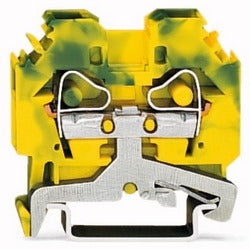 Wago Corporation 282-107 | 2-Conductor Ground Terminal Block, 10–24 AWG, Side Entry, Green