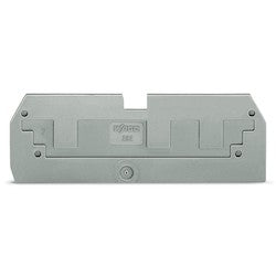 Wago Corporation 282-358 | Step-Down Cover Plate, with 3-Conductor 282-681 Terminal Blocks, 1 mm Thick, Gray