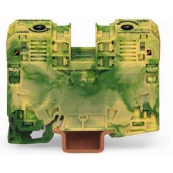 Wago Corporation 285-137 | 2-Conductor Ground Terminal Block, 35 mm², 8–2/0 AWG, Green/Yellow