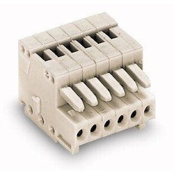 Wago Corporation 733-102 | 1-Conductor Female Plug, 2-Pole, 0.5 mm², Pin Spacing 2.5 mm, Mismating-Protected
