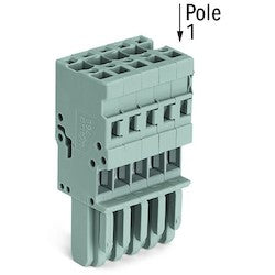 Wago Corporation 769-112 | 12-Pole Terminal Block, 1 Clamp per Pole, 28–12 AWG, 500 V / 32 A, Gray