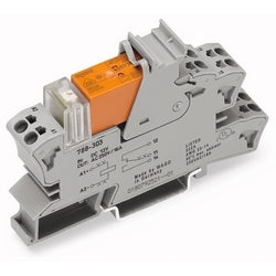 Wago Corporation 788-512 | DPDT Relay with Socket & Base, Indicator, Spring Clamp, 24 VAC, 16 A, 22–12 AWG, Grey