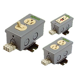 Wago Corporation 8002-025/K050-0613/000-5700 | DIN Rail Mount Switched Controlled Outlet Box, 120 V, 15 A, With MCS Connector, 28–12 AWG, 35 mm