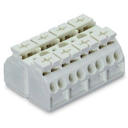 Wago Corporation 862-604 | 4-Pole Terminal Block, White, No Top Marking