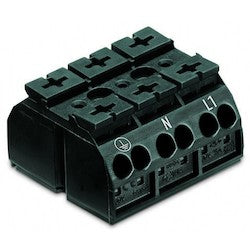 Wago Corporation 862-9593 | Terminal Block, 3 Position (PE-N-L1), Snap-On Positions 1 & 3, With Guard
