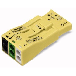 Wago Corporation 873-953/VE00-0500 | Luminaire Disconnect Connector, 3-Pole, With Preceding Ground Contact