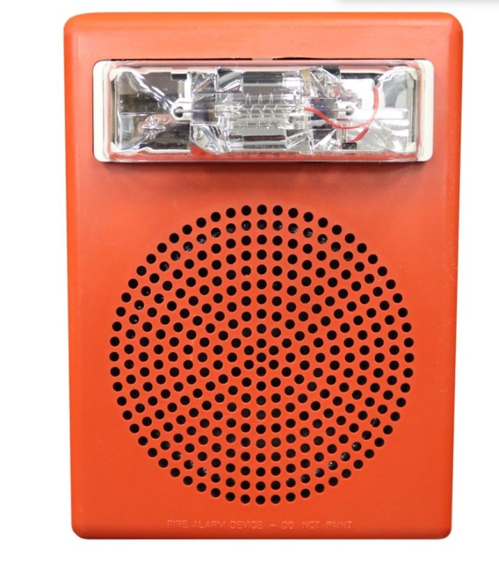Wheelock E50-24MCW-ALR | 2w Speaker Strb, Sq, Wall, 24vdc, 15/30/75/110cd, Alert, Rd
