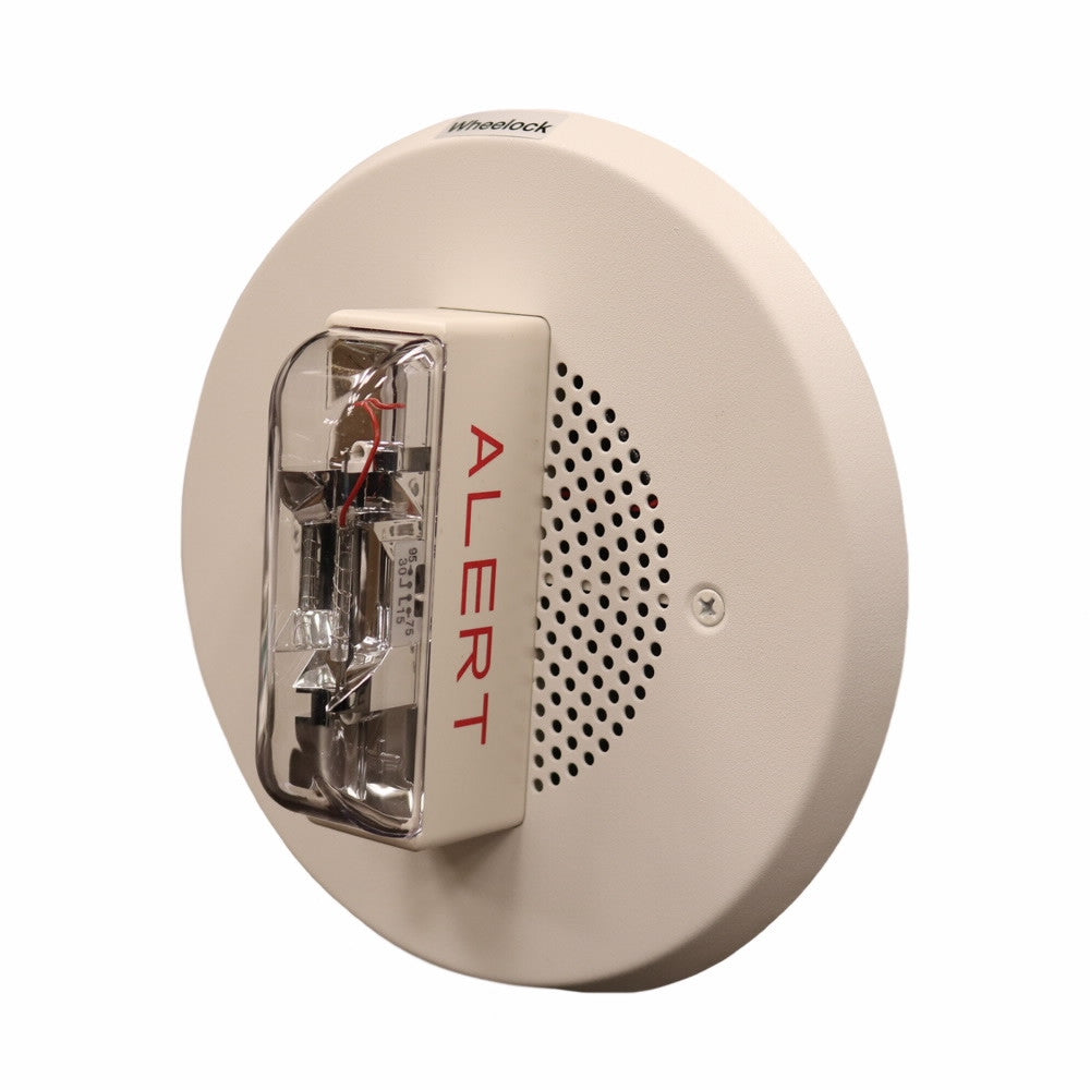 Wheelock E90-24MCCH-ALW | Round Ceiling Fire Alarm Speaker Strobe Light 70V / 25V (White, Xenon Strobe)