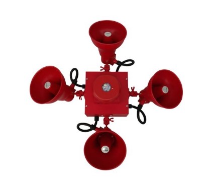 Wheelock VBC6-30-01-01 | STH Cluster Speaker Strobes, Cluster, 4 Red Speakers Eluxa Ceiling Strobe FIRE Red