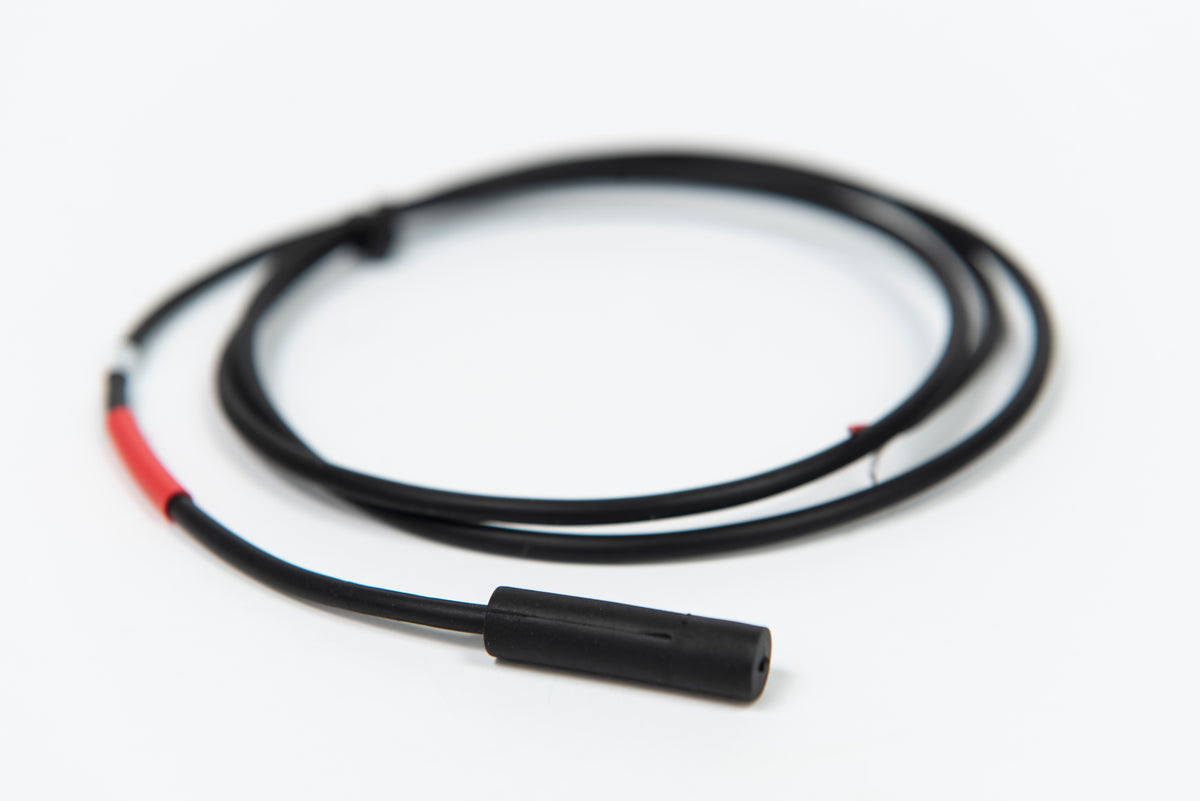 Winland Electronics M-001-0087 | Thermistor Sensor, Stainless Steel, Red, 38 in Cable, 0–105 °C, 1.16 in Length