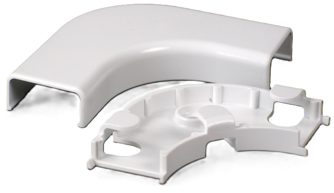 Wiremold 2811FO-WH | Uniduct 2800 Series Radiused Flat Elbow Fitting
