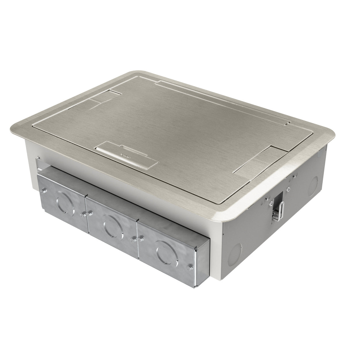 Wiremold EFB6810BTCSN | Evolution Floor Box Surface Cover with Solid Lid, Satin Nickel