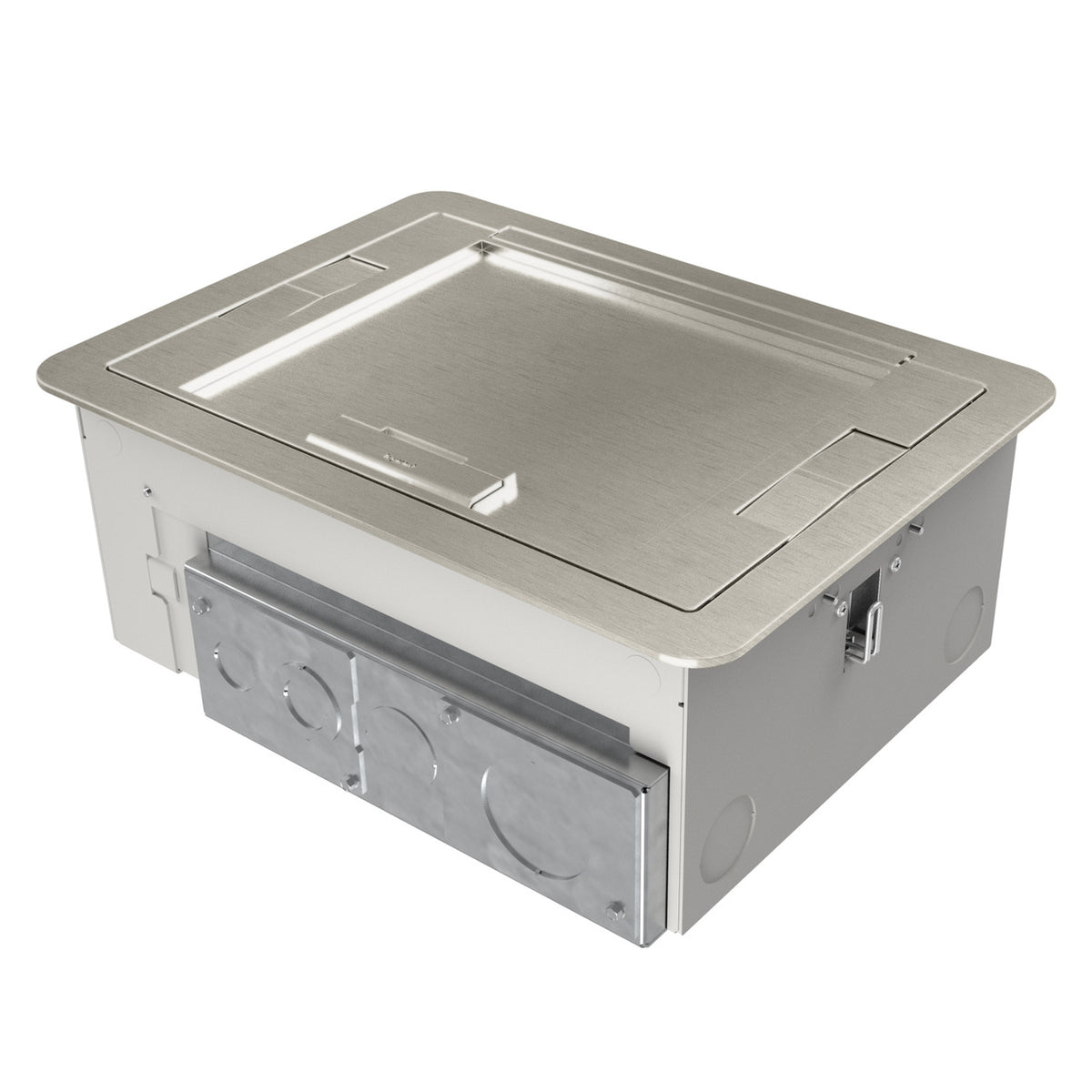Wiremold EFB6810CTSNTR | Evolution Floor Box Flush Cover with Floor Insert, Satin Nickel, Tamper-Resistant