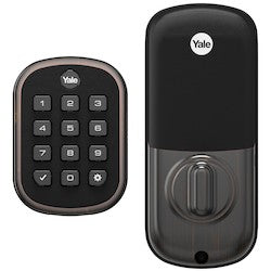 Yale Residential YRD136-ZW2-0BP | Pro Pushbutton Deadbolt Z-Wave Key Free, Oil Rubbed Bronze