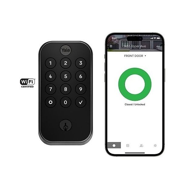 Yale Residential YRD614-WF1-BSP | Pro 2 Keypad with WiFi, Black Suede