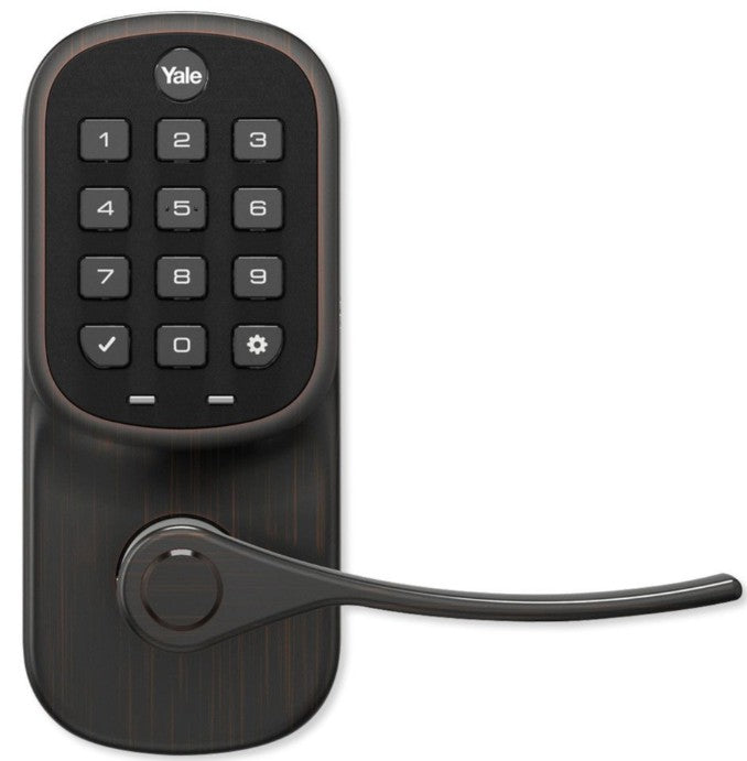 Yale Residential YRL216-ZW2-0BP | Z-Wave Plus Assure Push Button Keypad Lever Lock, Oil Rubbed Bronze
