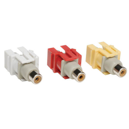 Tripp-Lite A020-000-KJ | Composite Audio Video Keystone Jack, Snap-in Insert Module (R,Y,W F/F)