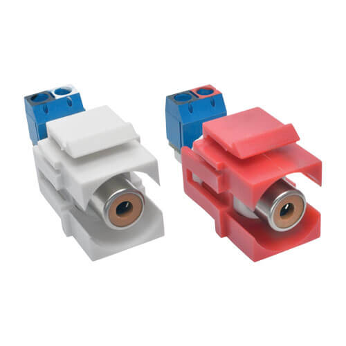 Tripp-Lite A050-000-ST-KJ | RCA Female Audio to Screw Terminal Keystone Jack Kit, Red/White