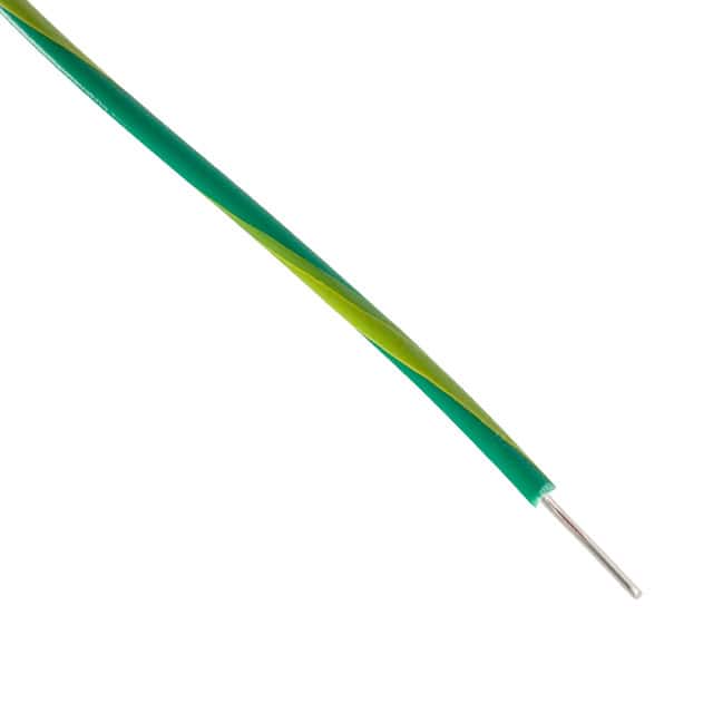 Alpha Wire 6717S GY001 | 14 AWG Hook-Up Wire Solid Green, Yellow Stripe 600V 1000.0' (304.8m)