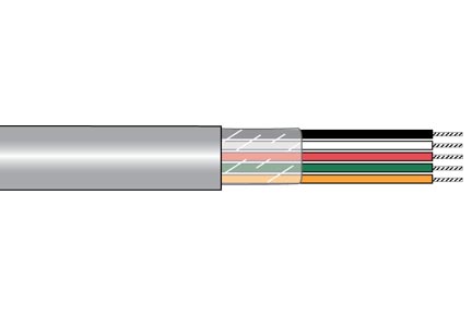 Alpha Wire 1065 SL001 | COMPOSITE CABLE, 16 AWG - 5 CONDUCTOR 19 STRANDED TC PVC INSULATION, PVC JACKET SLATE 80C 600V