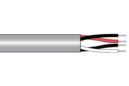 Alpha Wire 1317C SL001 | Communication & Control Cable, 22AWG, 2 Pairs, (7/30) Stranding, Unshielded, PVC, 1000 FT, Slate