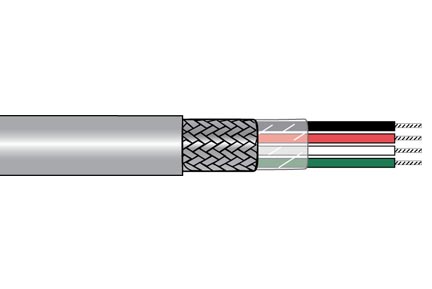 Alpha Wire 1746C SL001 | Communication-Control-Industrial-Cable, 2 Conductor, 18 AWG, Braid, 300 V, PVC Jacket, PVC Insulation, 0.223 Jacket Diameter, 0.02 Jacket Thickness, 16/30 Stranding