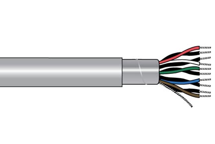 Alpha Wire 2249/19C SL001 | Communication-Control-Industrial-Cable, 19 Pair, 18 AWG, Foil, 300 V, PVC Jacket, PVC Insulation, 0.792 Jacket Diameter, 0.07 Jacket Thickness, 16/30 Stranding