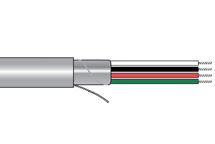 Alpha Wire 2464C SL001 | Communication-Control-Industrial-Cable, 3 Composite, 22_22 AWG, Unshielded, PVC Jacket, PP Insulation, 0.165 Jacket Diameter, 0.02 Jacket Thickness, 7/30 Stranding