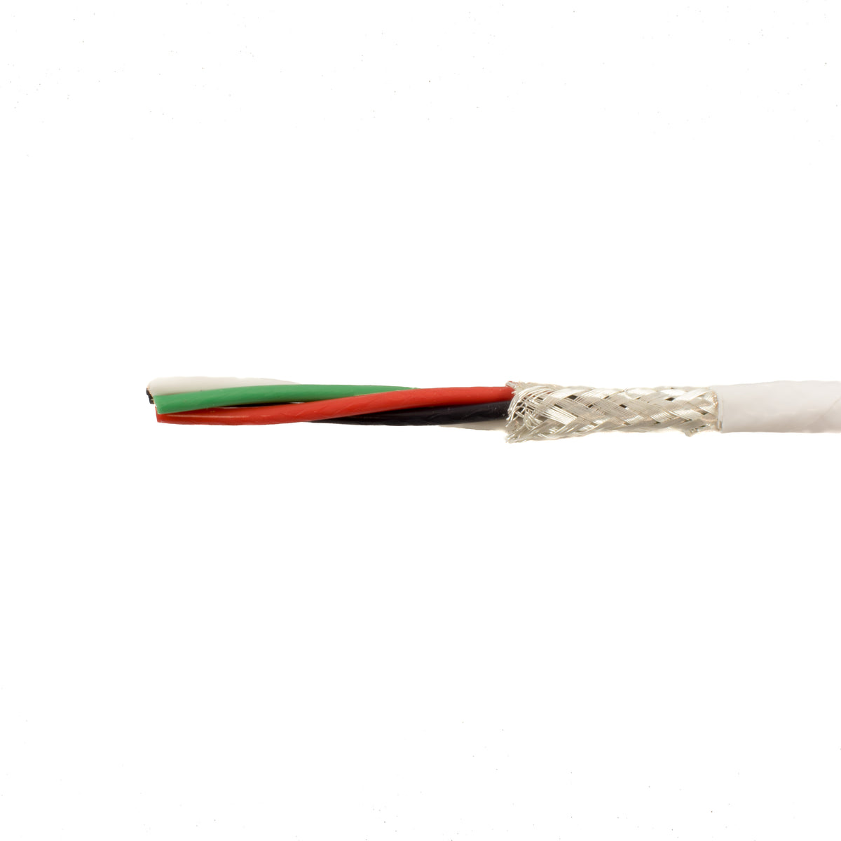 Alpha Wire 2829/2 WH001 | Communication-Control-Industrial-Cable, 2 Conductor, 18 AWG, Braid, PTFE Jacket, PTFE Insulation, 0.186 Jacket Diameter, 0.012 Jacket Thickness, 19/30 Stranding