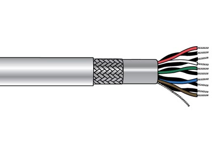 Alpha Wire 3475C SL001 | 20 (10 Pair Twisted) Conductor Multi-Pair Cable Slate 28 AWG Foil, Braid 1000.0' (304.8m)