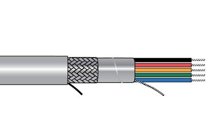 Alpha Wire 5110/60C SL001 | Xtra-Guard-Performance-Cable, 60 Conductor, 22 AWG, 300 V, PVC Jacket, SR-PVC Insulation, 0.588 Jacket Diameter, 0.053 Jacket Thickness, 7/30 Stranding